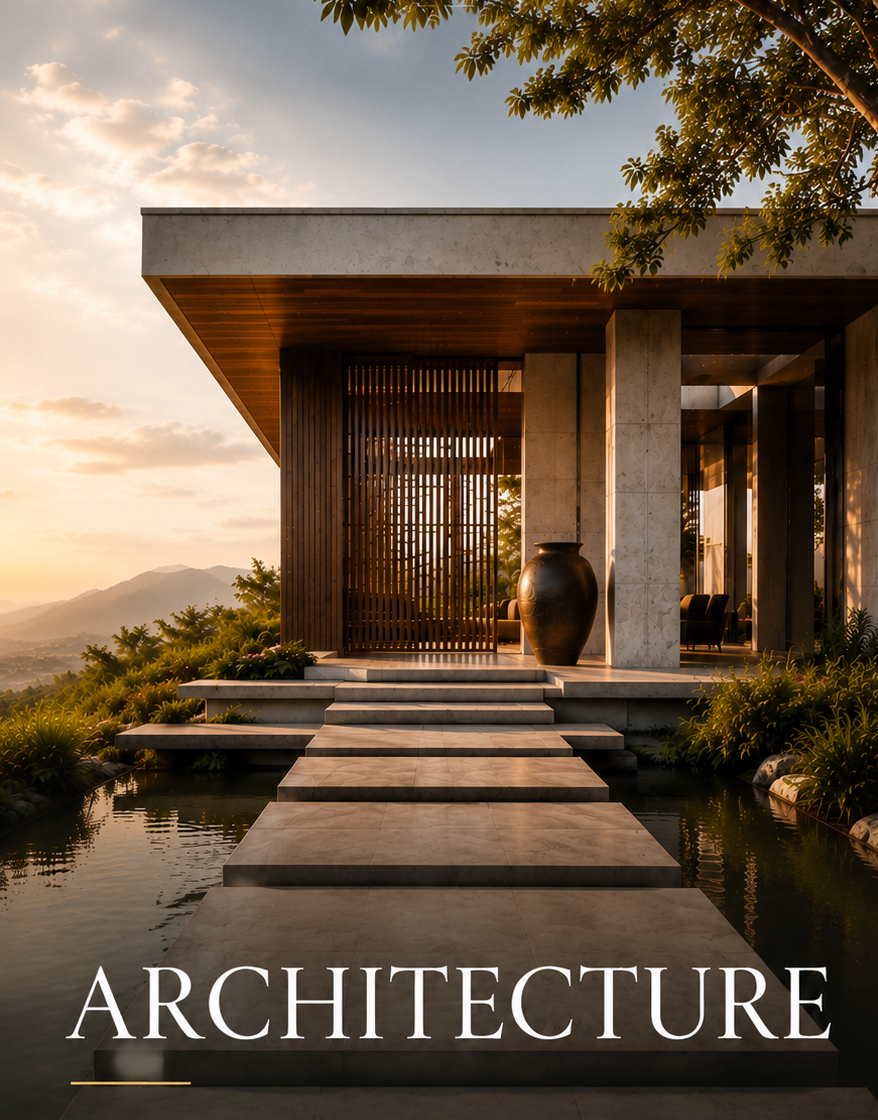Modern architectural residence exterior